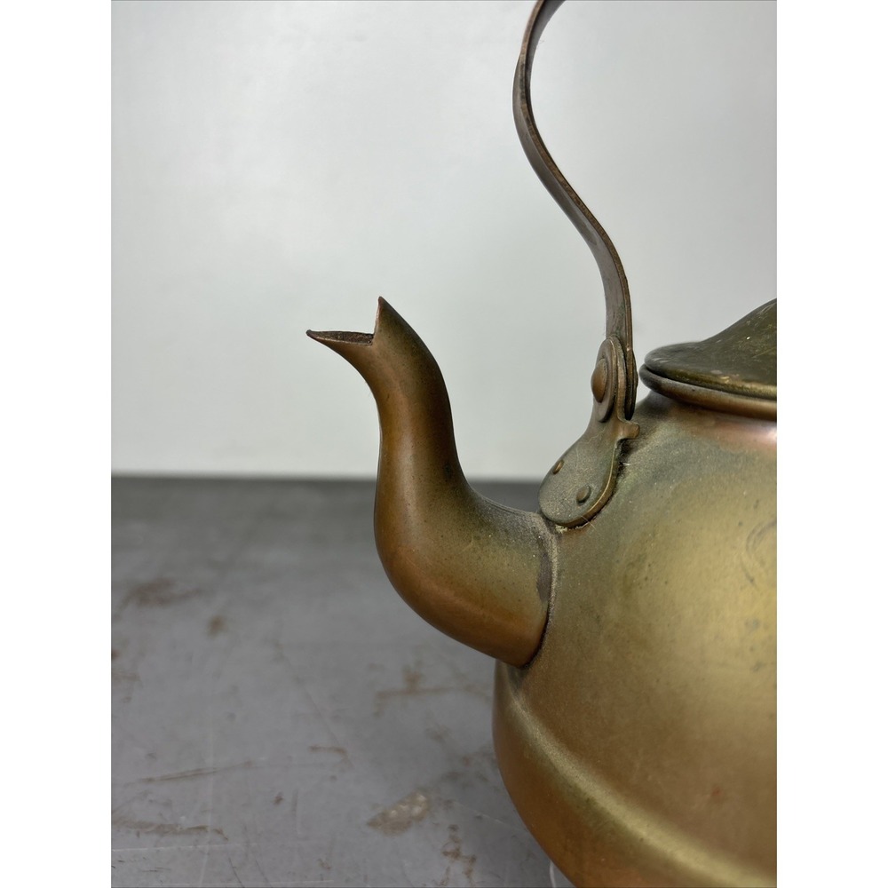 VTG Heritage Tagus Copper Brass Tea Pot Kettle R-51 Wood Handle Portugal Patina - Picture 2 of 12